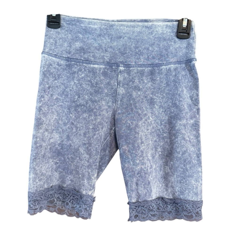 Colsie Blue Lace Trim Bike Shorts